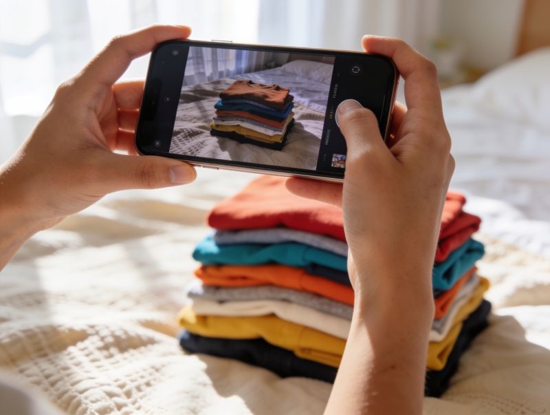 Photographing clothes with phone
