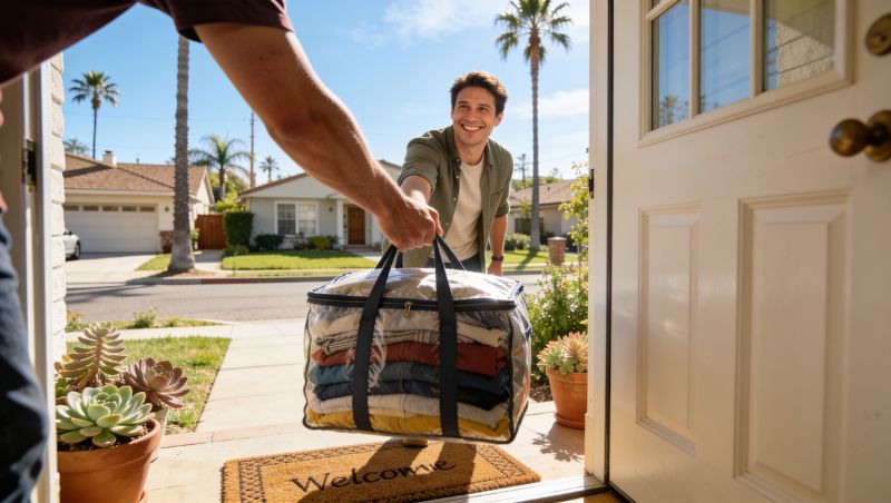 Friendly pickup at front door