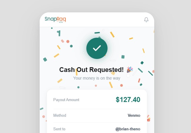 Payout notification on phone